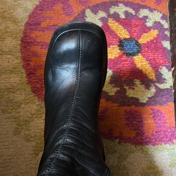 Vintage Black leather platform boots. Below calf Sz IT 37 - 6 1/2 -7 Made in IT - Picture 5 of 8